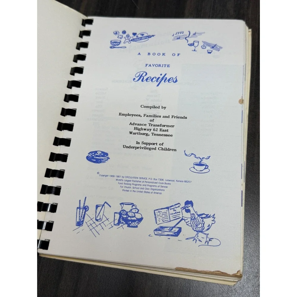 Vintage Sharing Recipes Cookbook Advance Transformer Wartburg TN Spiral Bound